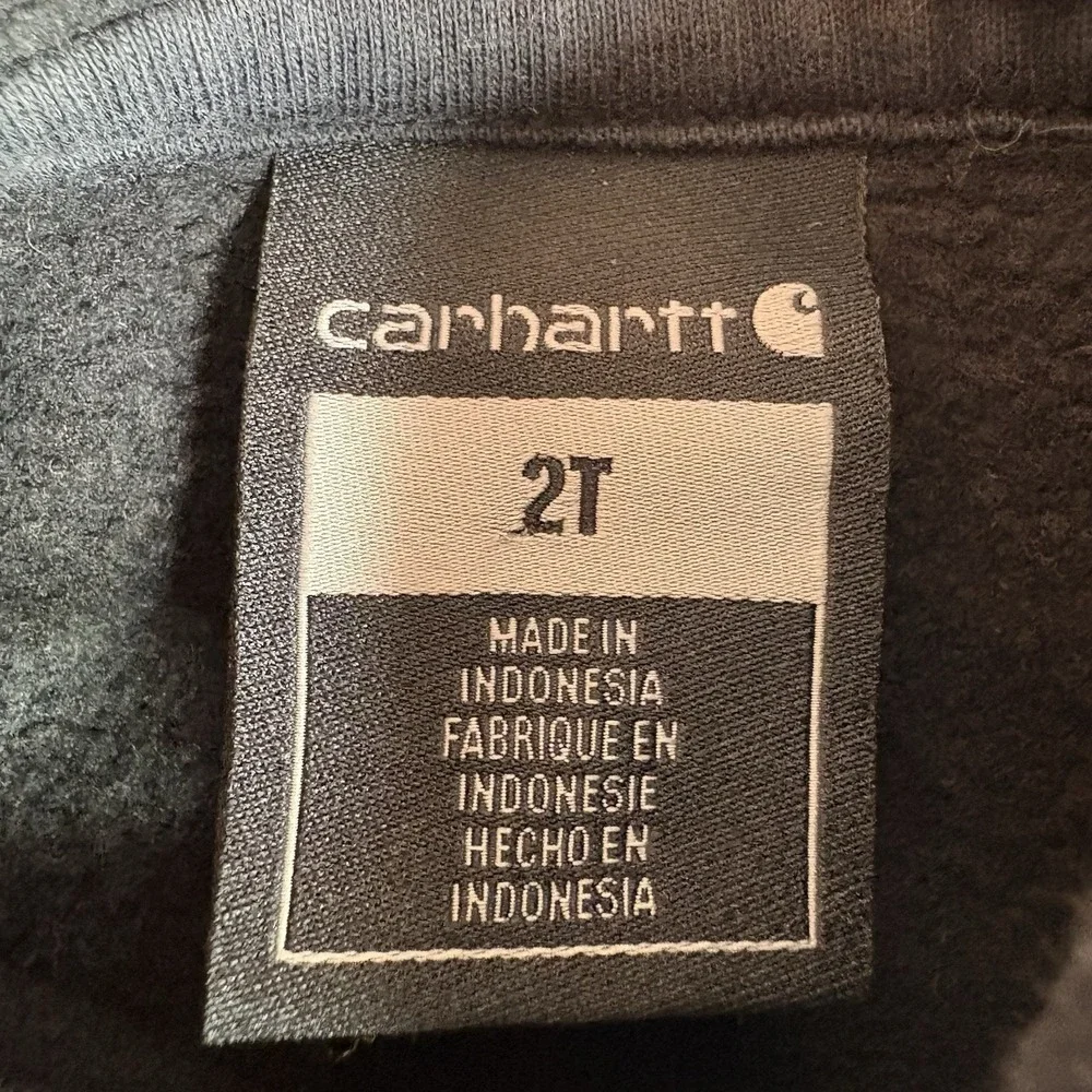 Toddler Carhartt Half Zip Hoodie Sweatshirt Black 2T Model TS6579-B